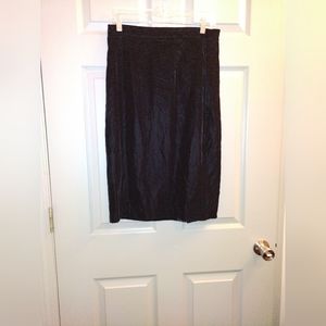 80s Vintage Black Velvet Pencil Skirt. Sz L